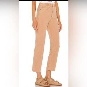 RE/DONE Originals 70s Ultra High Rise Stove Pipe In Washed Khaki